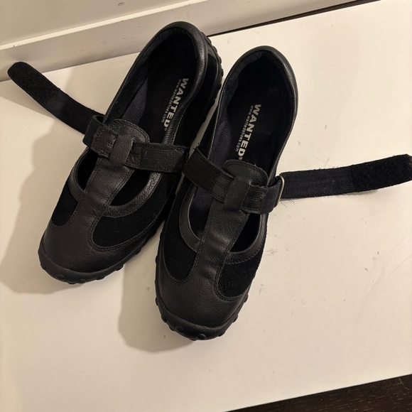 Wanted Leather Preppy Grunge Suede Black Strap Mary Jane Shoes Size 8.5 - Picture 8 of 10